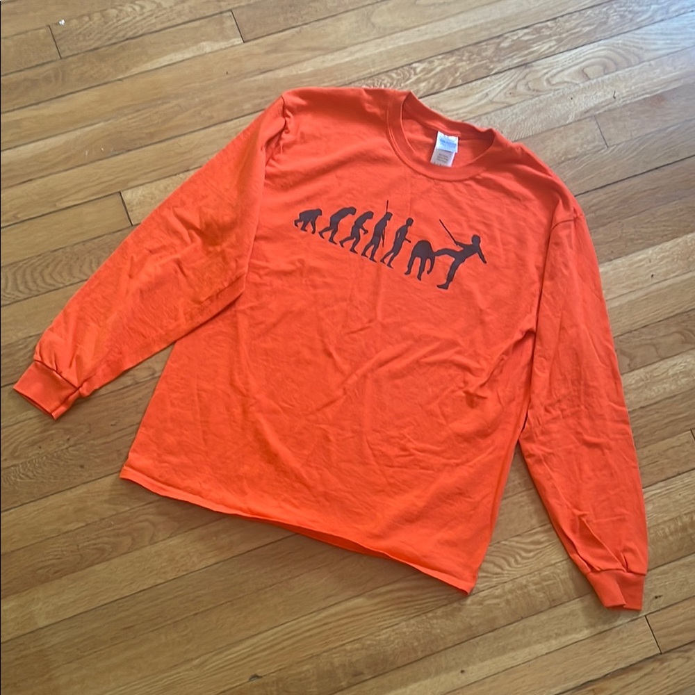 GILDON Orange Cotton Long Sleeve Shirt Clockwork Orange Evolution Mens Large